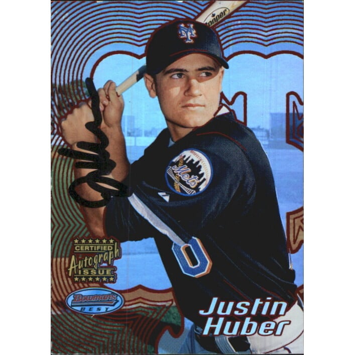 2002 Bowman's Best Red #176 Justin Huber AU. rookie card picture