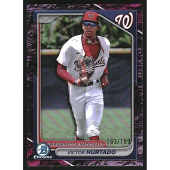 2024 Bowman Chrome Draft Fuchsia Lunar Refractors #BDC168 Victor Hurtado