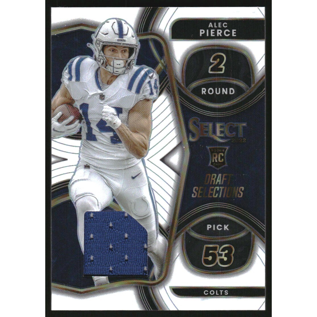 2022 Select Draft Selections Memorabilia Prizm White #16 Alec Pierce