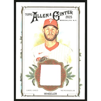 2025 Topps Allen and Ginter Relics #AGRZW Zack Wheeler