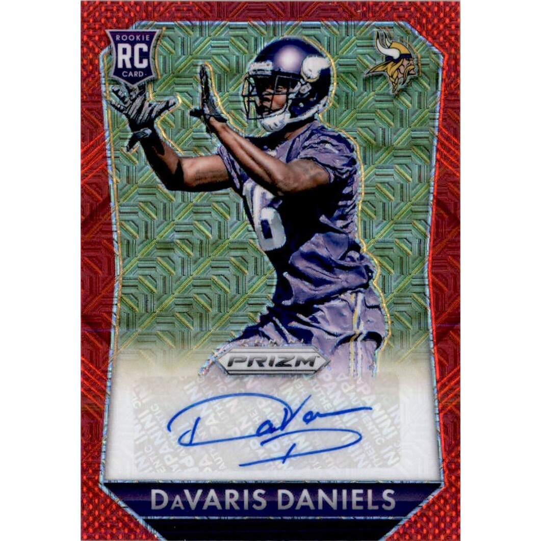2015 Panini Prizm Rookie Autographs Prizms Red Power #RSDD DaVaris Daniels/49. rookie card picture