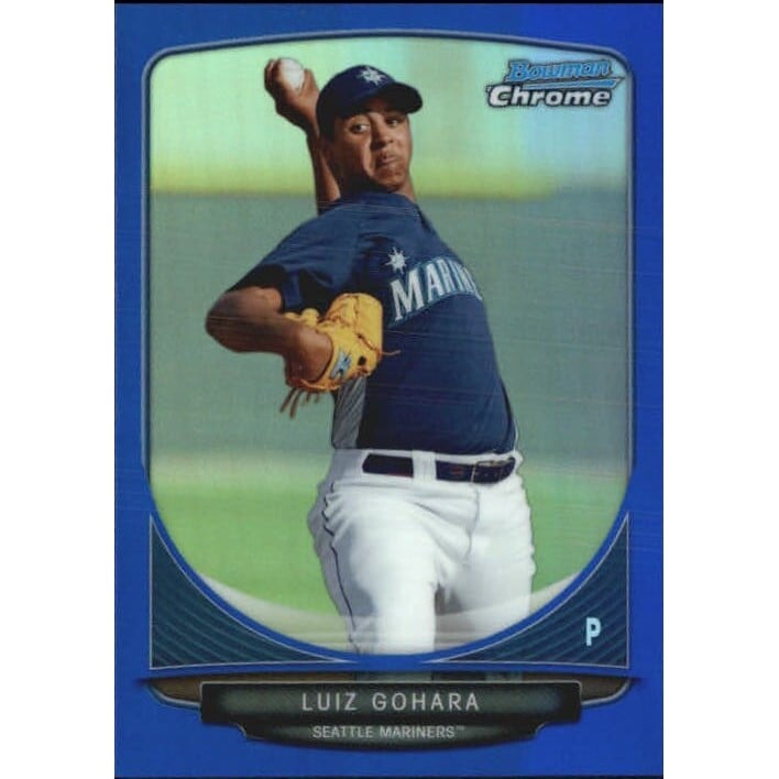 2013 Bowman Chrome Prospects Blue Refractors #BCP215 Luiz Gohara. rookie card picture
