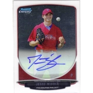 2013 Bowman Chrome Prospect Autographs #JBI Jesse Biddle