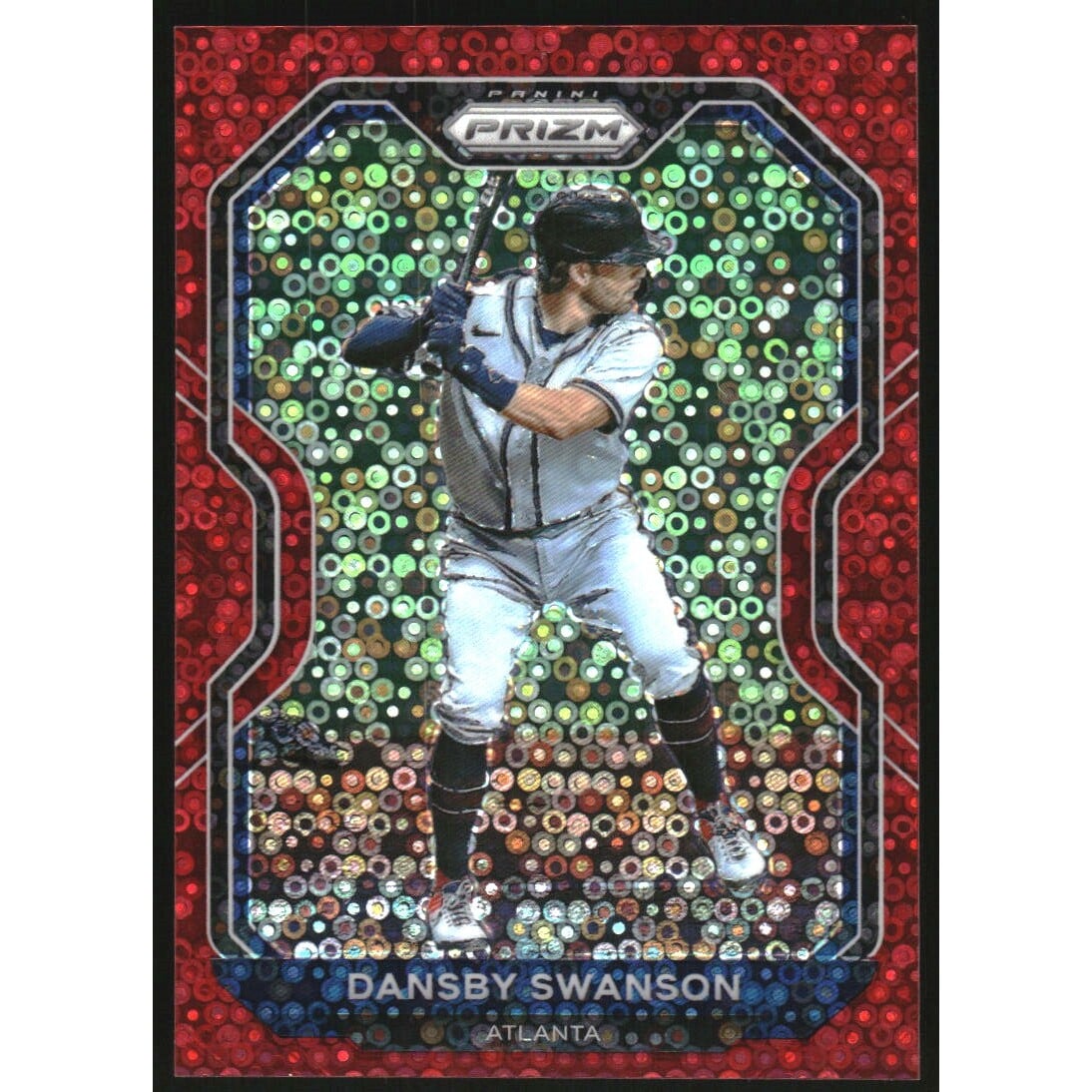 2021 Panini Prizm Prizms Red Donut Circles #168 Dansby Swanson