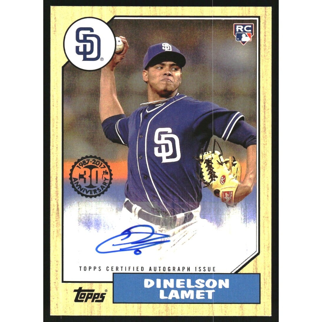 2017 Topps Update '87 Topps Autographs #87ADL Dinelson Lamet