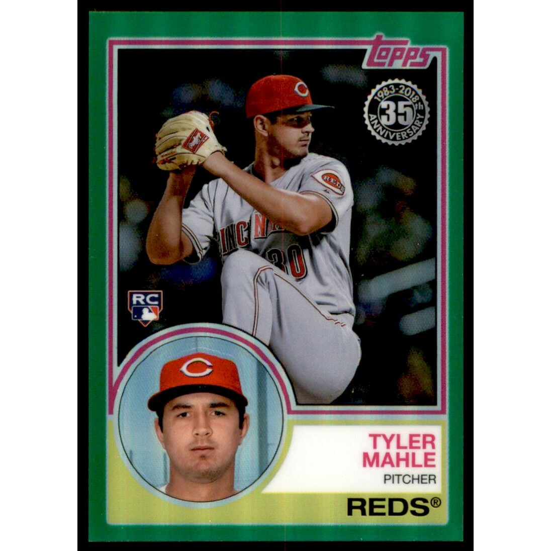 2018 Topps ’83 Topps Silver Pack Chrome Green Refractors #57 Tyler Mahle 2018 Topps ’83 Topps Silver Pack Chrome Green Refractors #57 Tyler Mahle