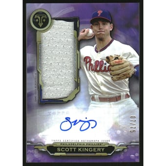 2019 Topps Triple Threads Autograph Jumbo Relics Amethyst #AUJRSK Scott Kingery