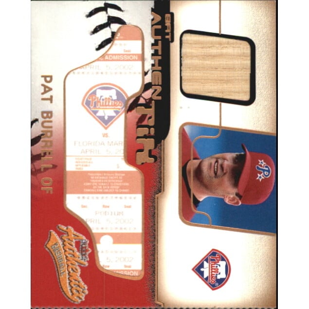 2002 Fleer Authentix Bat AuthenTIX #BAPB Pat Burrell SP/468. rookie card picture