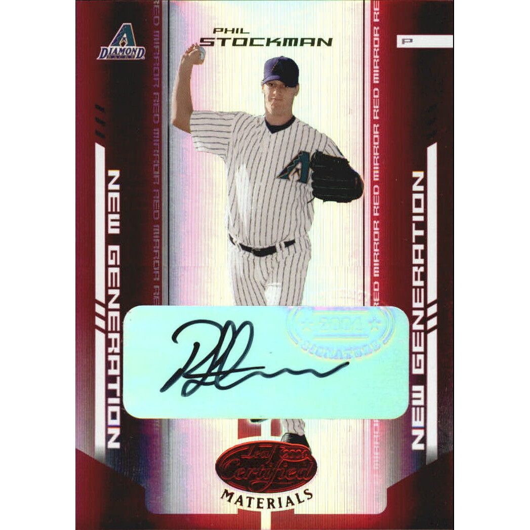 2004 Leaf Certified Materials Mirror Autograph Red #298 Phil Stockman NG/100