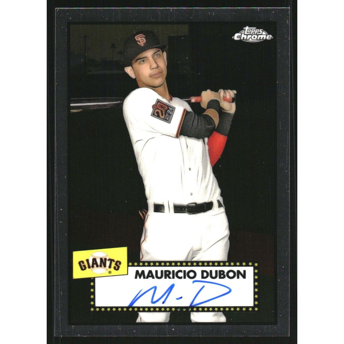 2021 Topps Chrome Platinum Anniversary Autographs #PAMD Mauricio Dubon. rookie card picture