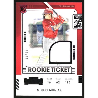 2021 Panini Contenders Rookie Ticket Jerseys Purple #38 Mickey Moniak