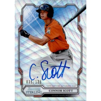 2019 Bowman Sterling Prospect Autographs Wave Refractors #BSPACS Connor Scott