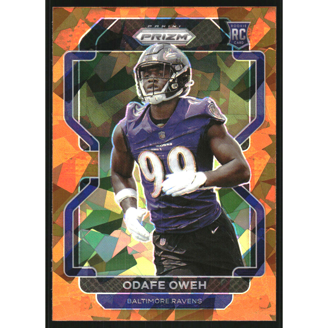 2021 Panini Prizm Prizms Orange Ice #380 Odafe Oweh. rookie card picture