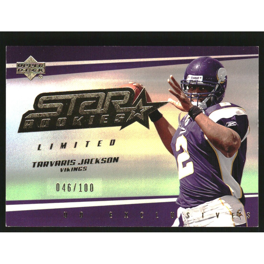 2006 Upper Deck UD Exclusive Gold #223 Tarvaris Jackson 2006 Upper Deck UD Exclusive Gold #223 Tarvaris Jackson
