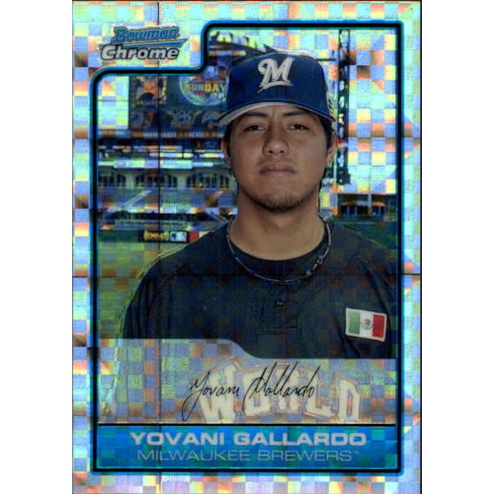 2006 Bowman Chrome Draft Future's Game Prospects X-Fractors #13 Yovani Gallardo. rookie card picture