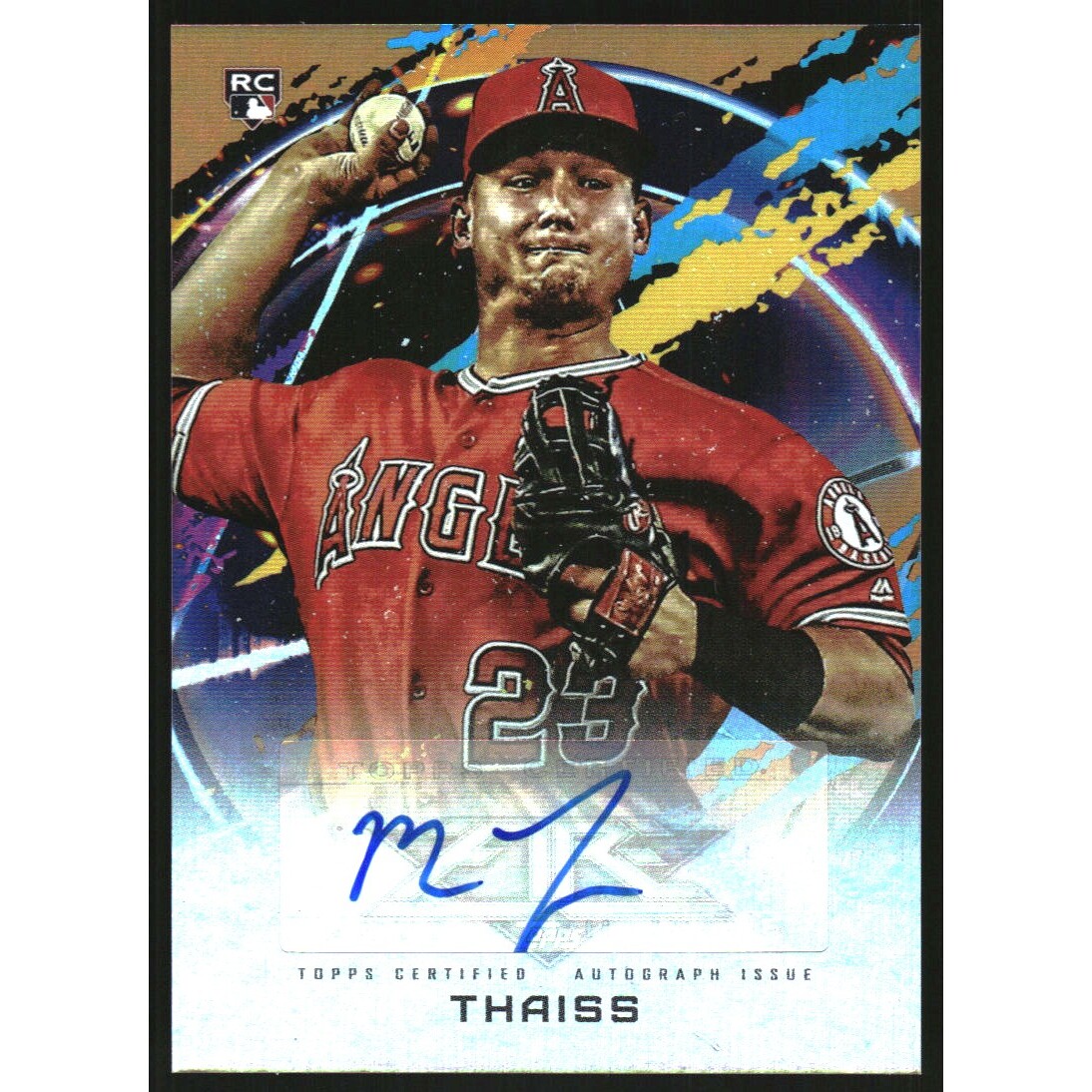 2020 Topps Fire Autographs Orange #FAMTH Matt Thaiss. rookie card picture