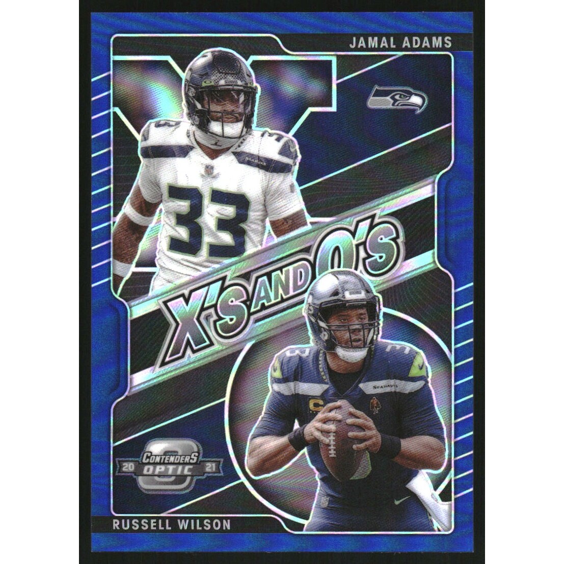 2021 Panini Contenders Optic Xs and Os Blue #4 Jamal Adams/Russell Wilson