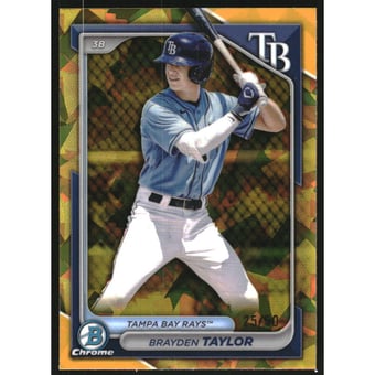 2024 Bowman Chrome Draft Sapphire Gold Refractors #BDC182 Brayden Taylor