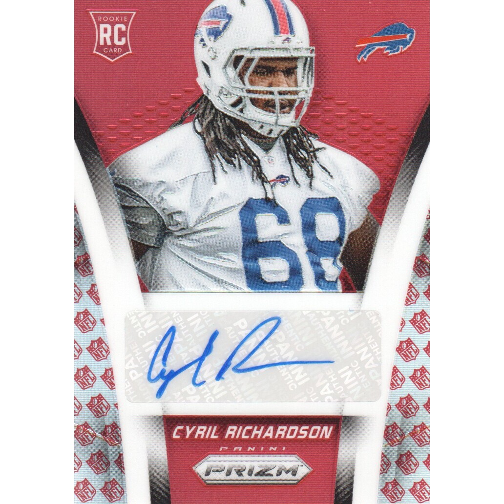 2014 Panini Prizm Rookie Autographs Prizms NFL Shield #ARCR Cyril Richardson/50. rookie card picture
