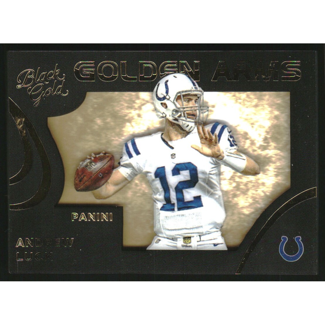 2015 Panini Black Gold Golden Arms #GA1 Andrew Luck. rookie card picture