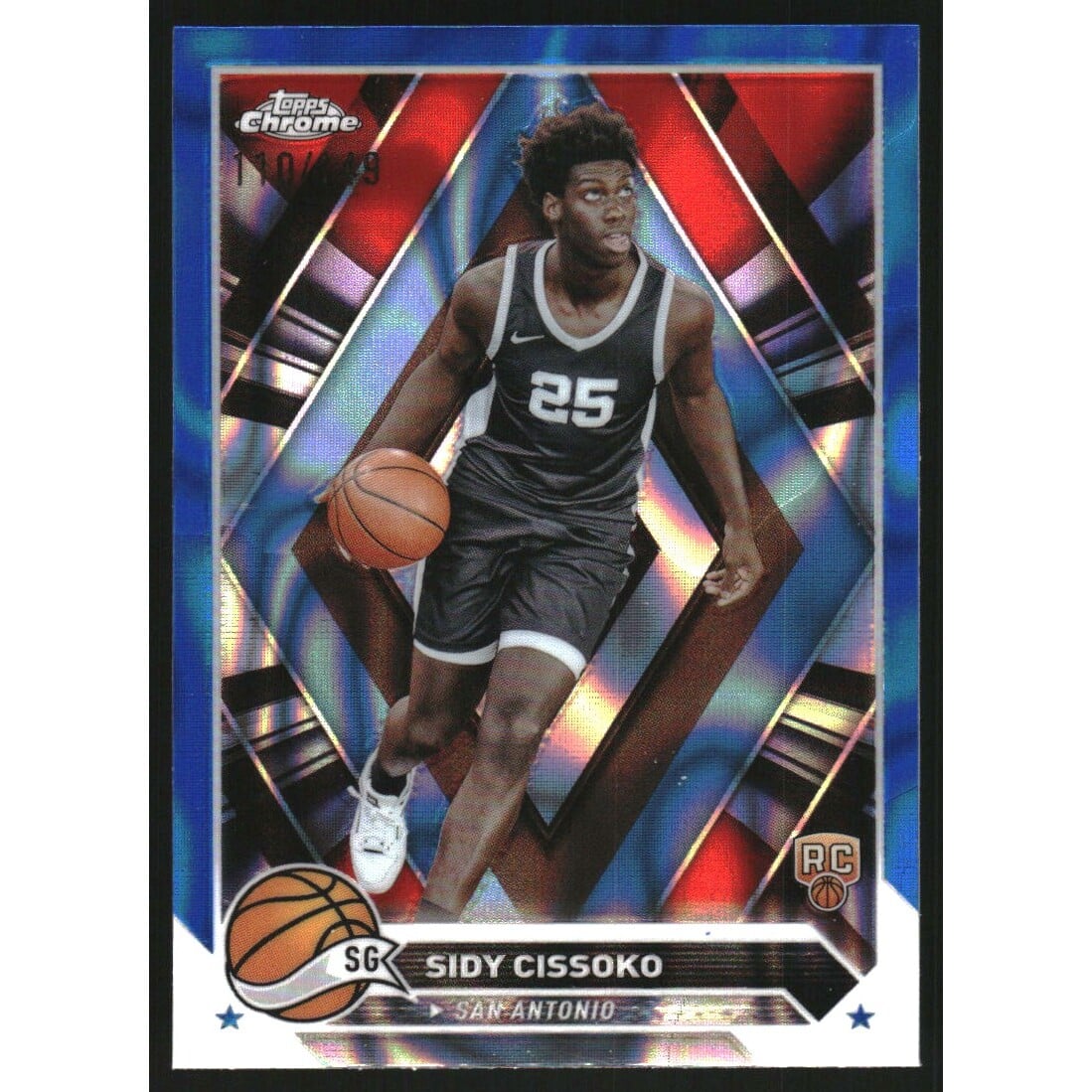 2023-24 Topps Chrome Blue Lava Refractors #57 Sidy Cissoko. rookie card picture