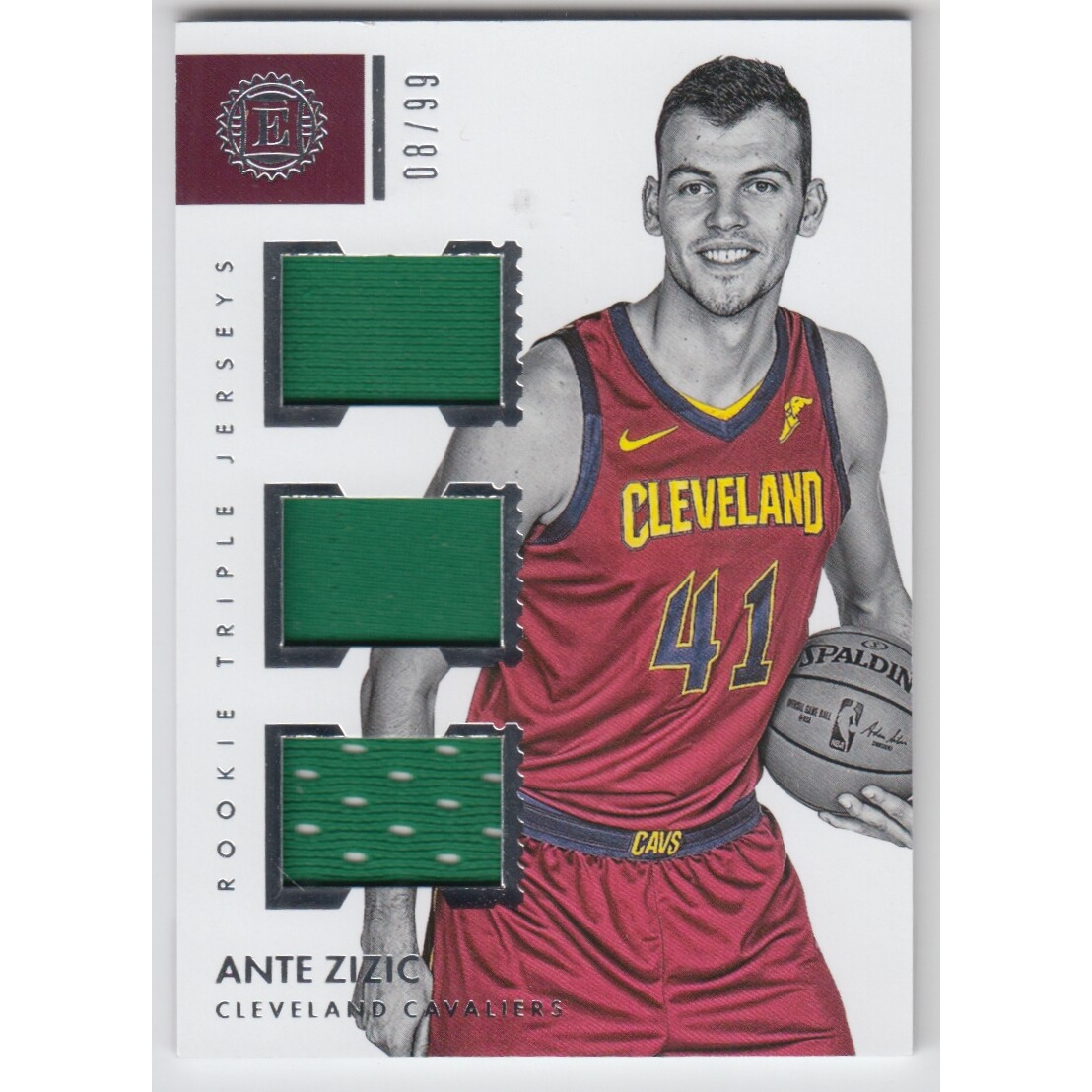 2017-18 Panini Encased Rookie Triple Jerseys #2 Ante Zizic/99. rookie card picture