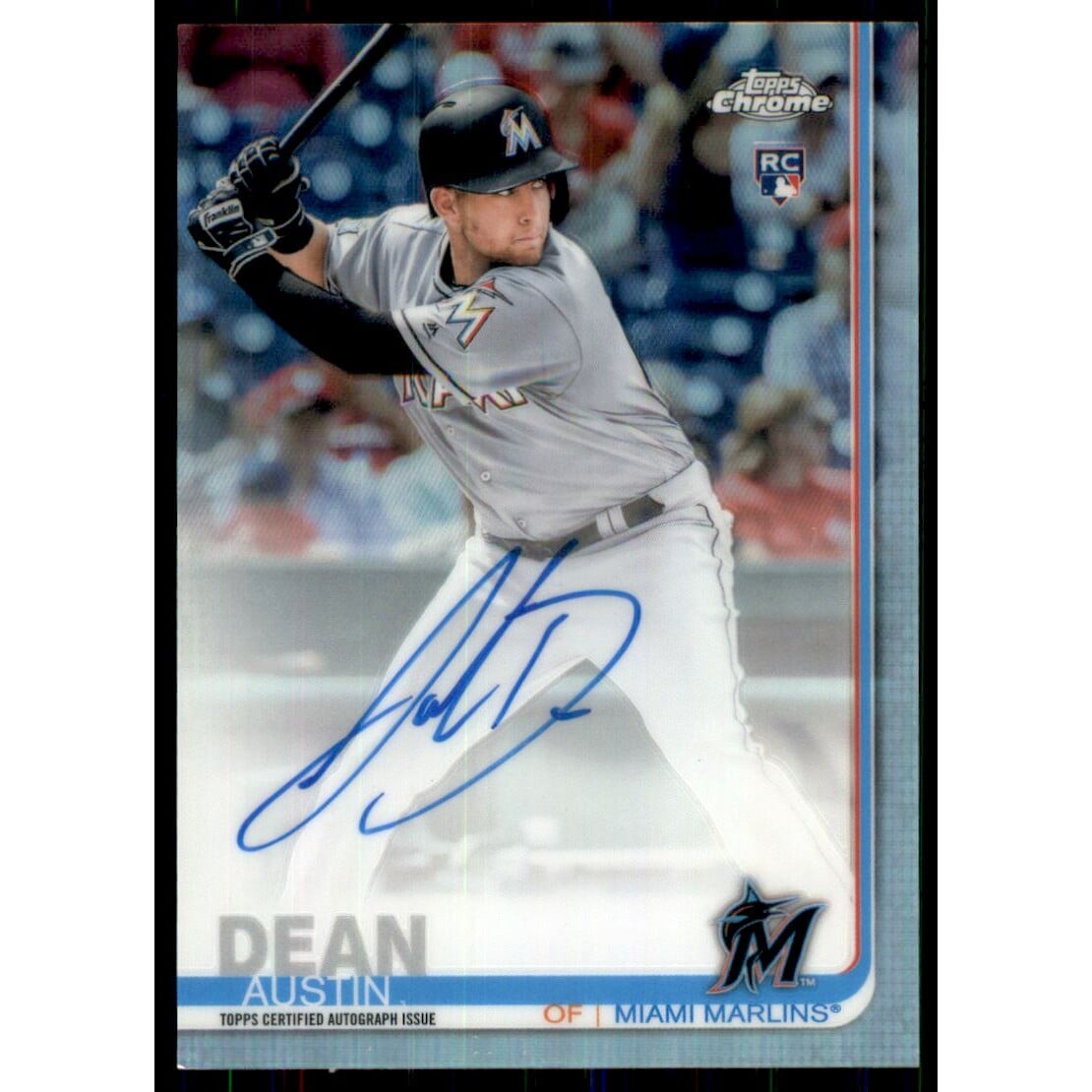 2019 Topps Chrome Rookie Autographs Refractors #RAAD Austin Dean. rookie card picture
