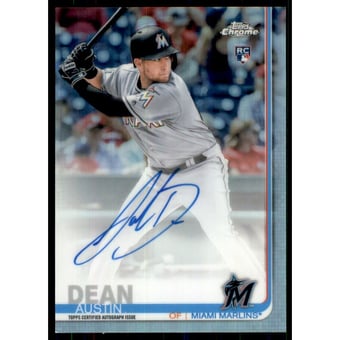 2019 Topps Chrome Rookie Autographs Refractors #RAAD Austin Dean
