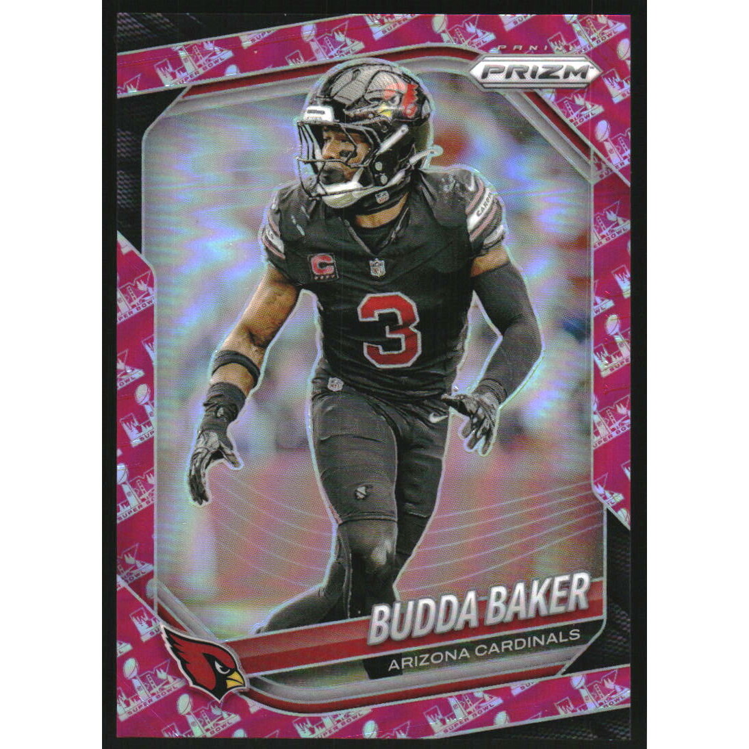 2025 Panini Prizm Prizms Super Bowl LX #125 Budda Baker. rookie card picture
