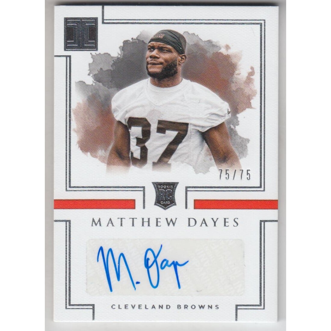 2017 Panini Impeccable #187 Matthew Dayes AU RC. rookie card picture