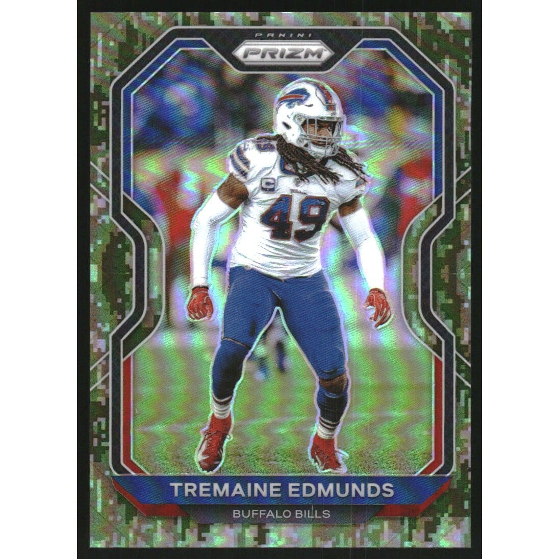 2020 Panini Prizm Prizms Camo #6 Tremaine Edmunds. rookie card picture