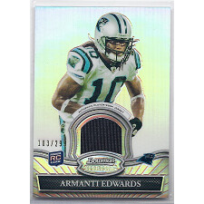 2010 Bowman Sterling Refractors #BSRAE Armanti Edwards JSY. rookie card picture