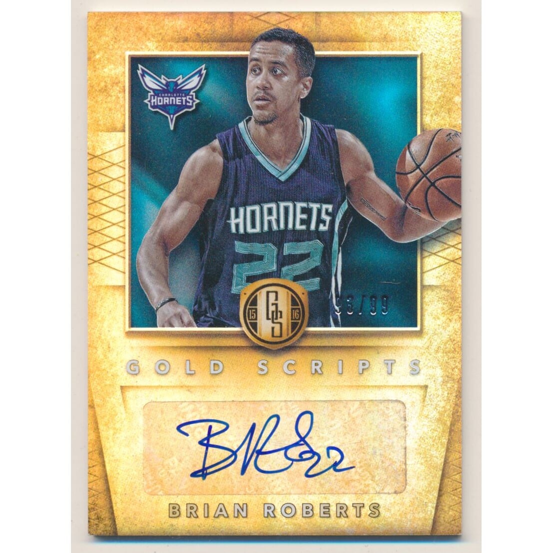 2015-16 Panini Gold Standard Gold Scripts #SCBR Brian Roberts/99. rookie card picture