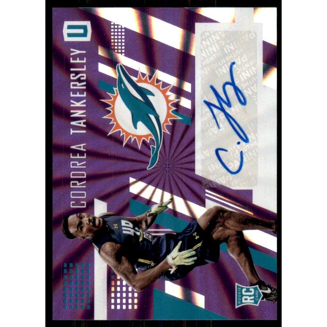 2017 Panini Unparalleled Rookie Autographs Purple #232 Cordrea Tankersley/99. rookie card picture
