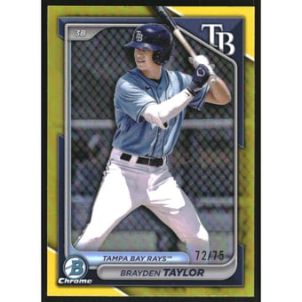 2024 Bowman Chrome Draft Yellow Refractors #BDC182 Brayden Taylor
