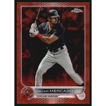 2022 Topps Chrome Update Sapphire Orange Refractors #US275 Oscar Mercado