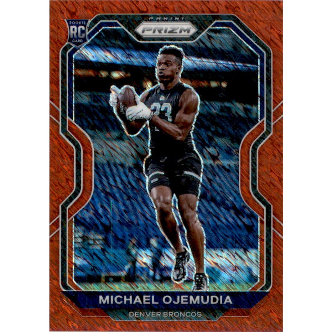 2020 Panini Prizm Prizms Red Shimmer #317 Michael Ojemudia. rookie card picture