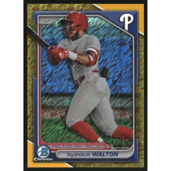 2024 Bowman Chrome Prospects Gold Shimmer Refractors #BCP113 TayShaun Walton