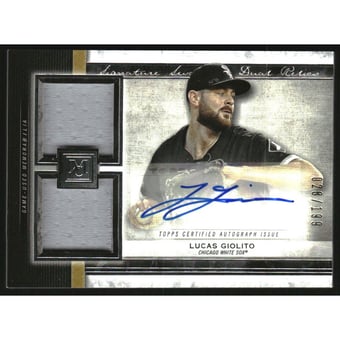 2020 Topps Museum Collection Signature Swatches Dual Relic Autographs #SSDALGI Lucas Giolito