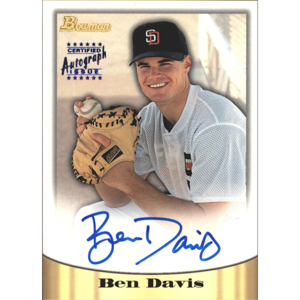 1998 Bowman Certified Blue Autographs #41 Ben Davis. rookie card picture