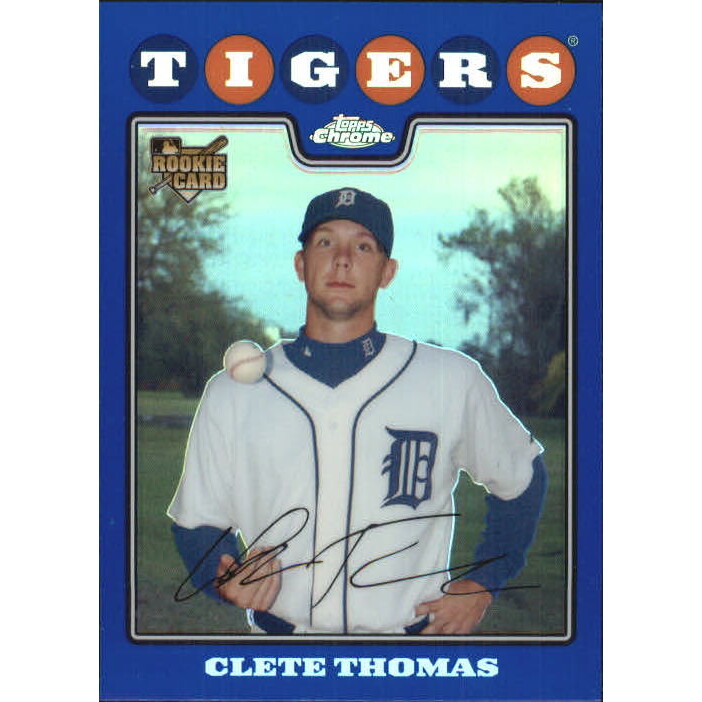 2008 Topps Chrome Blue Refractors #214 Clete Thomas. rookie card picture