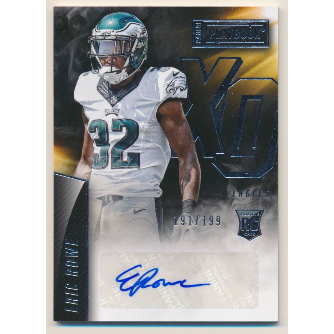 2015 Panini Playbook Rookie X's and O's Signatures #13 Eric Rowe. rookie card picture