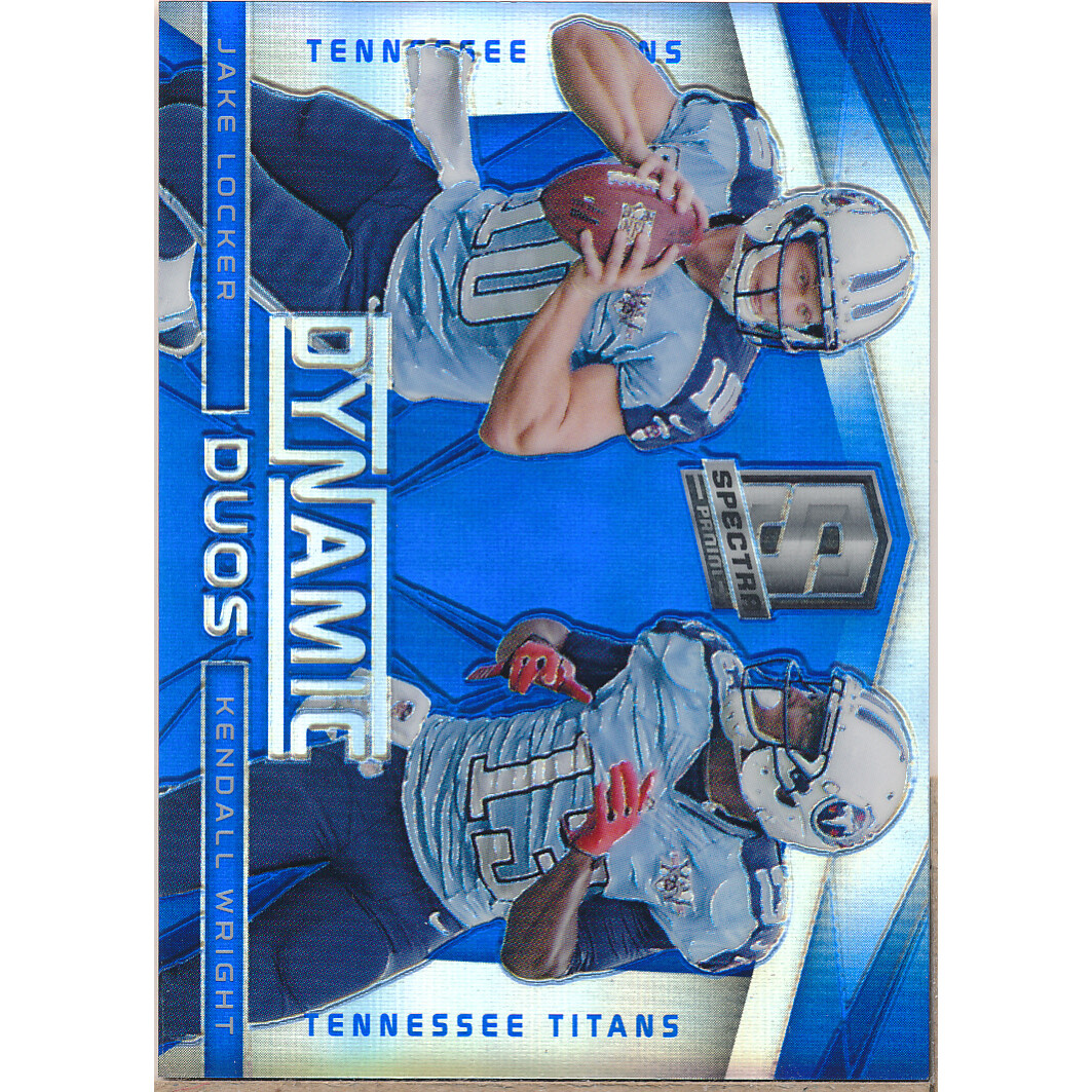 2014 Panini Spectra Dynamic Duos Prizms Blue #12 Kendall Wright/Jake Locker