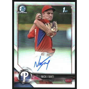 2018 Bowman Chrome Prospect Autographs Refractors #CPANF Nick Fanti