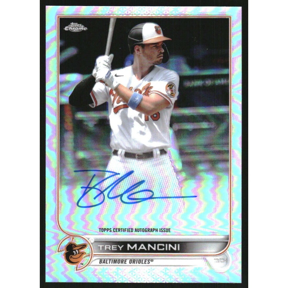2022 Topps Chrome Veteran Autographs Refractors #CVATM Trey Mancini