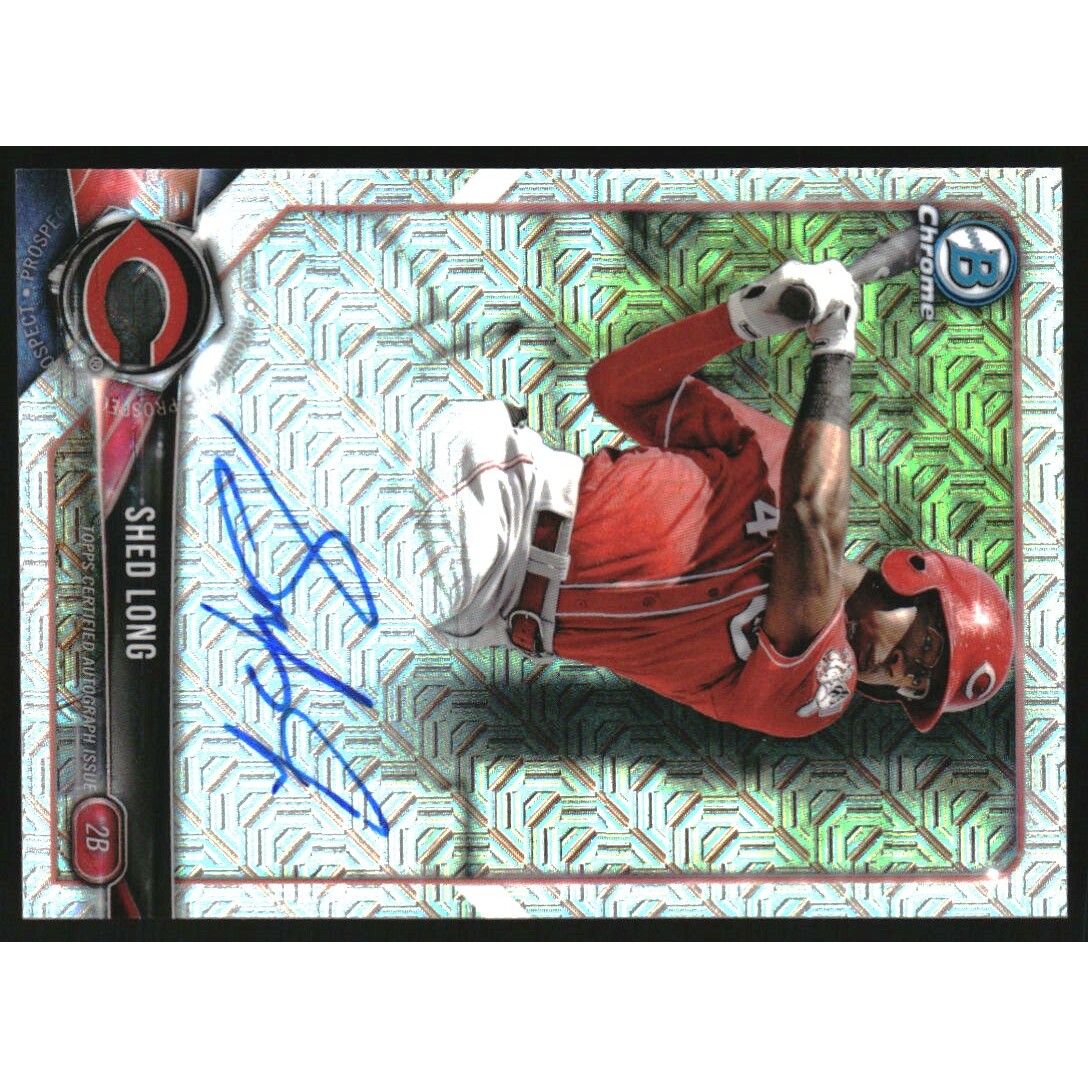 2018 Bowman Chrome Mega Box Autograph Refractors #BMASL Shed Long. rookie card picture