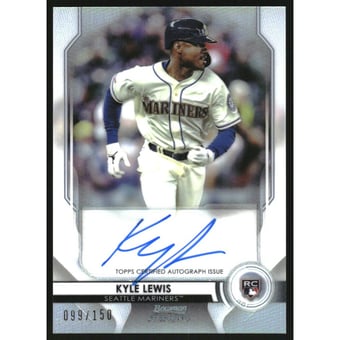 2020 Bowman Sterling Rookie Autographs Refractors #BSRAKL Kyle Lewis