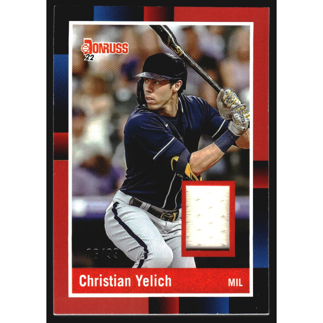 2022 Donruss Retro '88 Materials Red #91 Christian Yelich