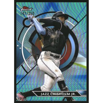 2023 Finest Blue Aqua Vapor Refractors #79 Jazz Chisholm Jr.