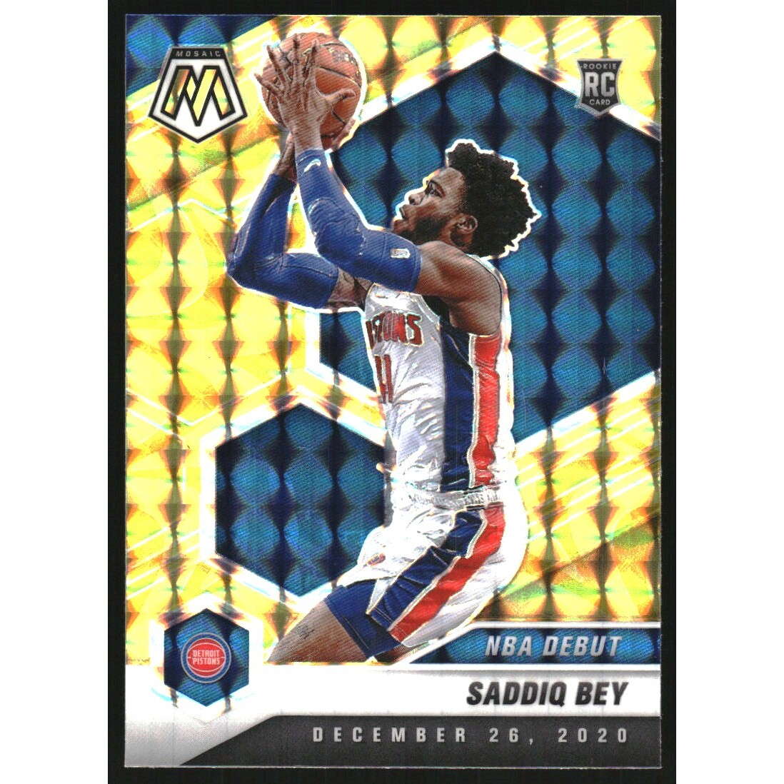 2020-21 Panini Mosaic Mosaic Reactive Yellow #276 Saddiq Bey